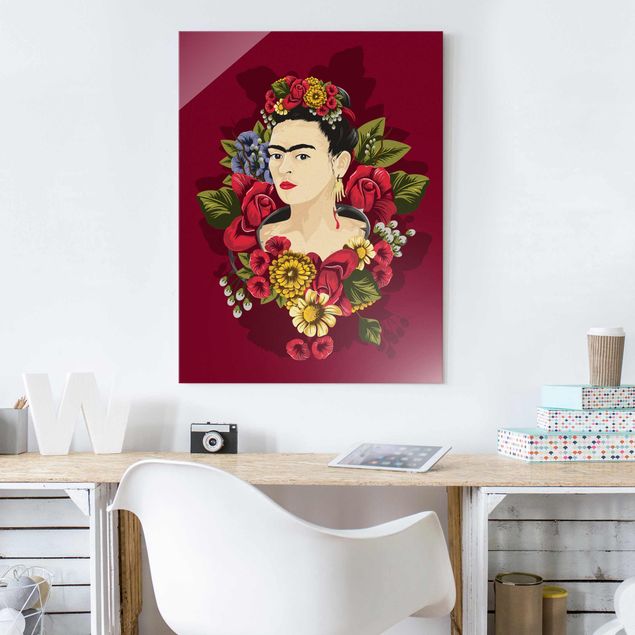 Wanddeko Flur Frida Kahlo - Rosen