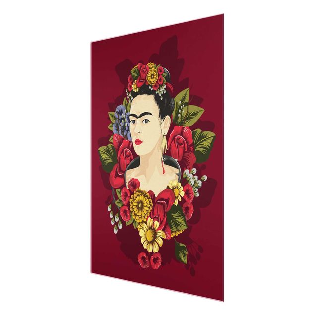 Wanddeko Treppenhaus Frida Kahlo - Rosen