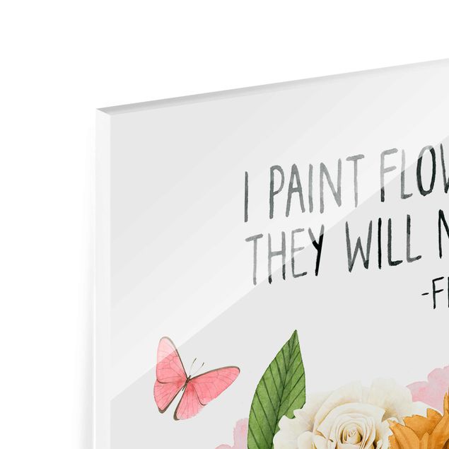 Wanddeko über Sofa Fridas Gedanken - Blumen