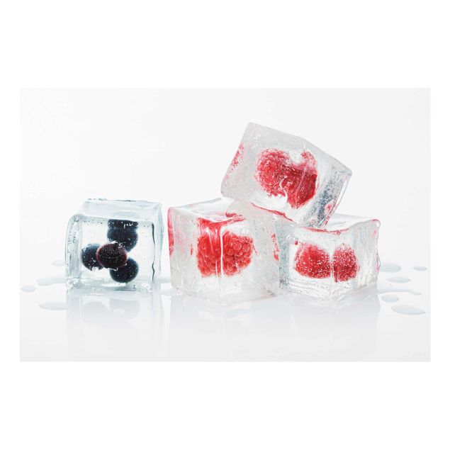 Wanddeko weiß Früchte im Eiswürfel
