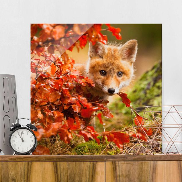 Wanddeko Schlafzimmer Fuchs im Herbst