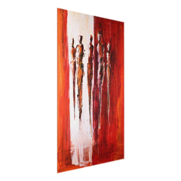 Wanddeko Büro Petra Schüßler - Fünf Figuren in Rot 01