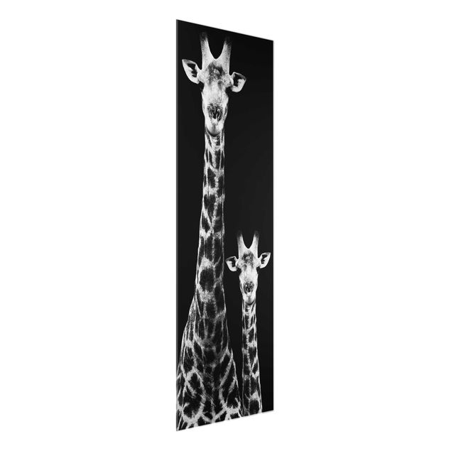 Wanddeko Esszimmer Giraffen Duo schwarz-weiss