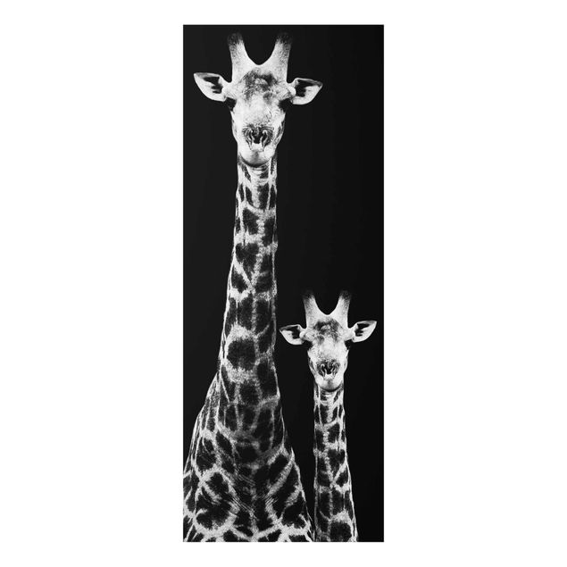 Wanddeko Büro Giraffen Duo schwarz-weiss