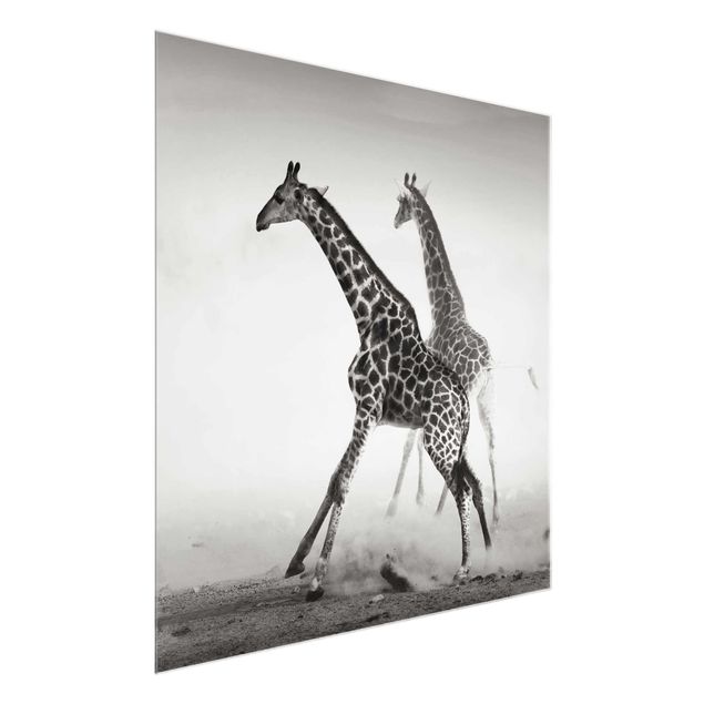 Wanddeko Esszimmer Giraffenjagd