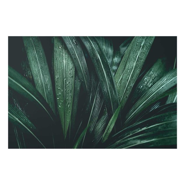 Wanddeko Esszimmer Grüne Palmenblätter