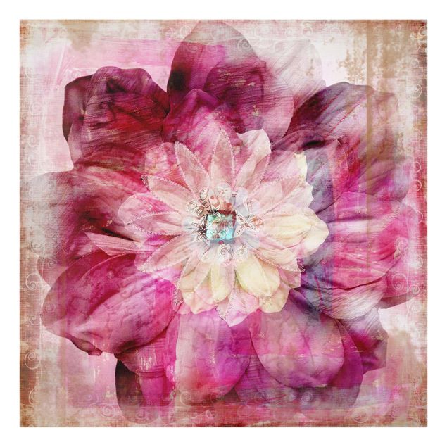 Wanddeko Esszimmer Grunge Flower