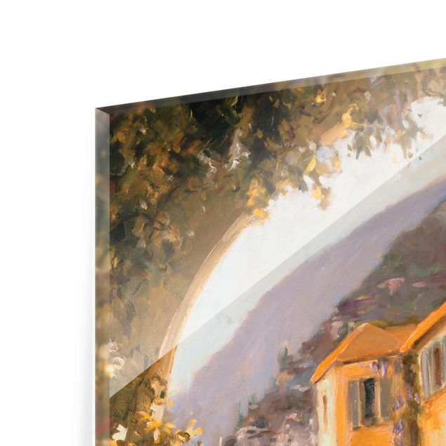 Wanddeko über Sofa Italienische Landschaft - Blumenbogen