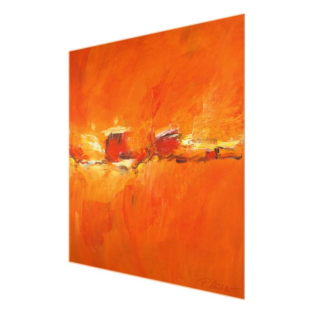Wanddeko über Sofa Petra Schüßler - Komposition in Orange