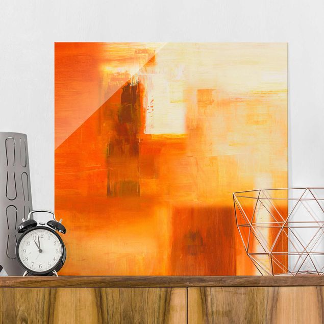 Wanddeko Schlafzimmer Petra Schüßler - Komposition in Orange und Braun 02