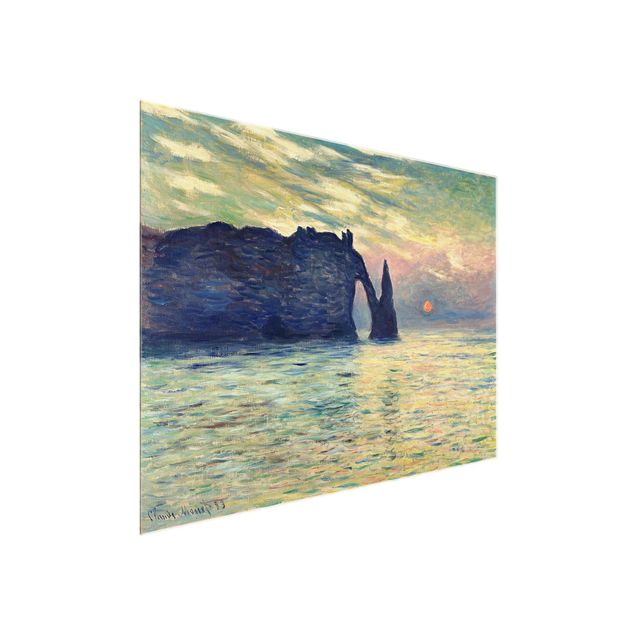 Wanddeko Flur Claude Monet - Felsen Sonnenuntergang