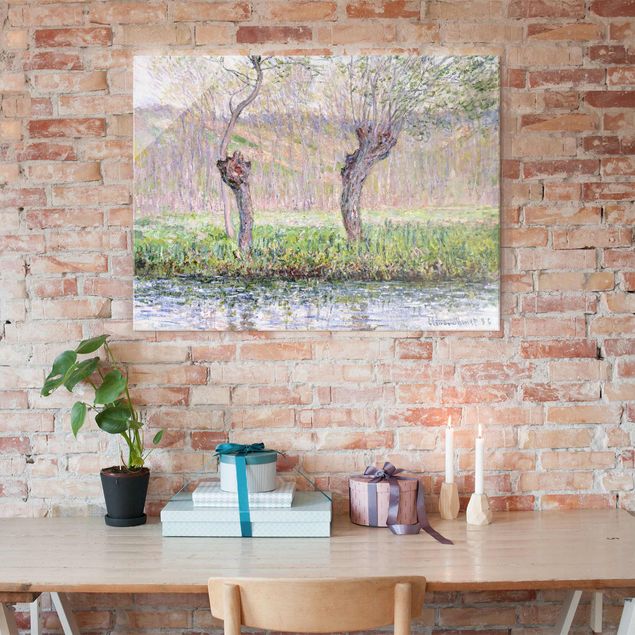 Wanddeko beige Claude Monet - Weidenbäume Frühling