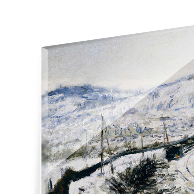Glasbilder Berge Claude Monet - Zug im Schnee