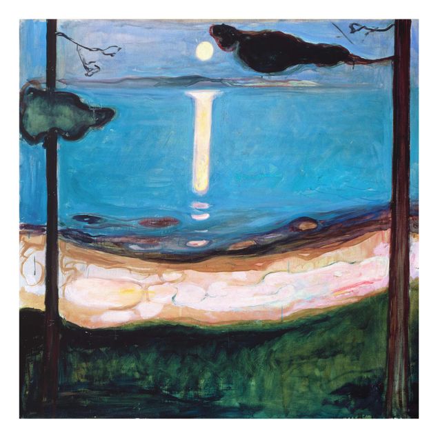 Post Impressionismus Bilder Edvard Munch - Mondnacht