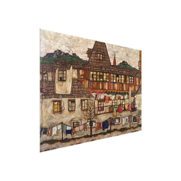 Wanddeko Esszimmer Egon Schiele - Häuser mit trocknender Wäsche