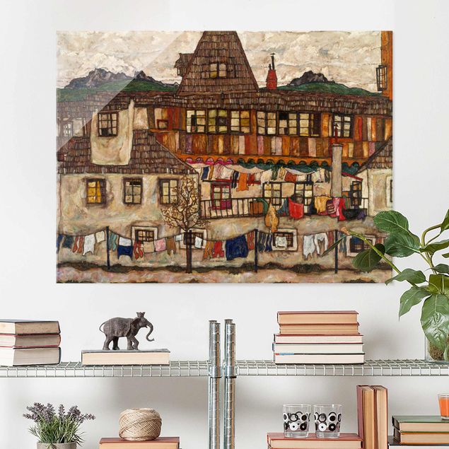 Expressionismus Bilder Egon Schiele - Häuser mit trocknender Wäsche