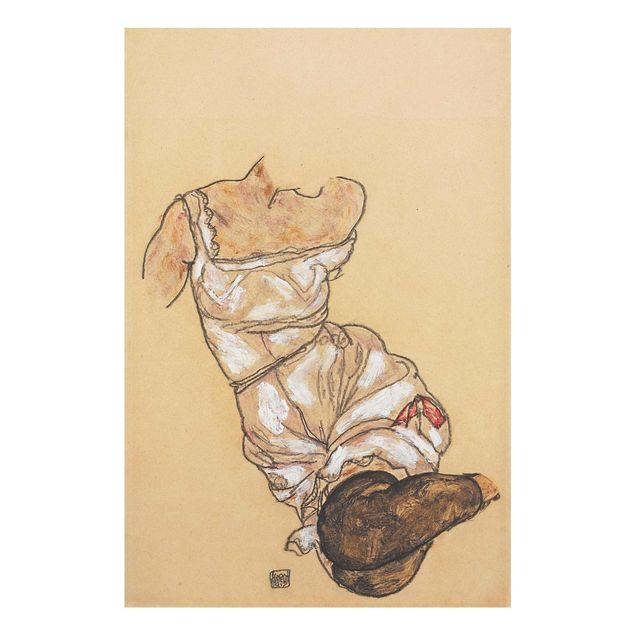 Wanddeko Esszimmer Egon Schiele - Weiblicher Torso in Unterwäsche