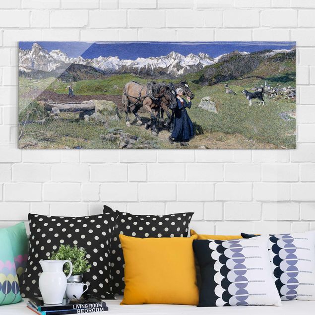 Wanddeko Schlafzimmer Giovanni Segantini - Frühling in den Alpen