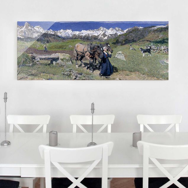 Wanddeko Flur Giovanni Segantini - Frühling in den Alpen