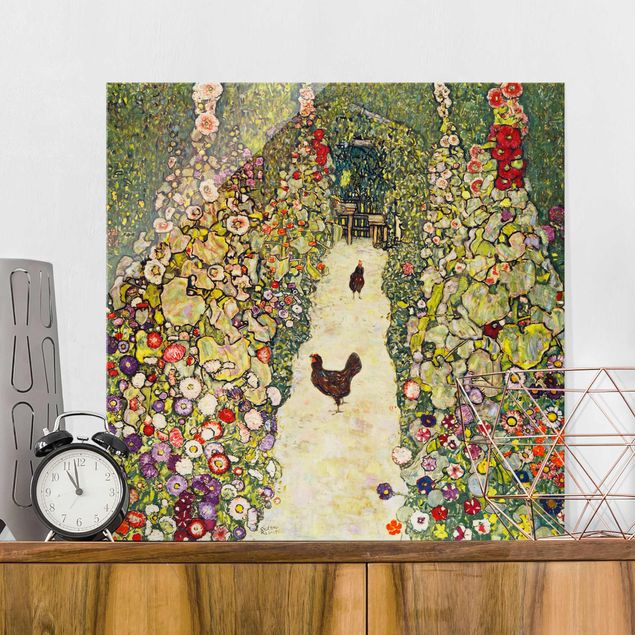 Wandbilder Art Deco Gustav Klimt - Gartenweg mit Hühnern
