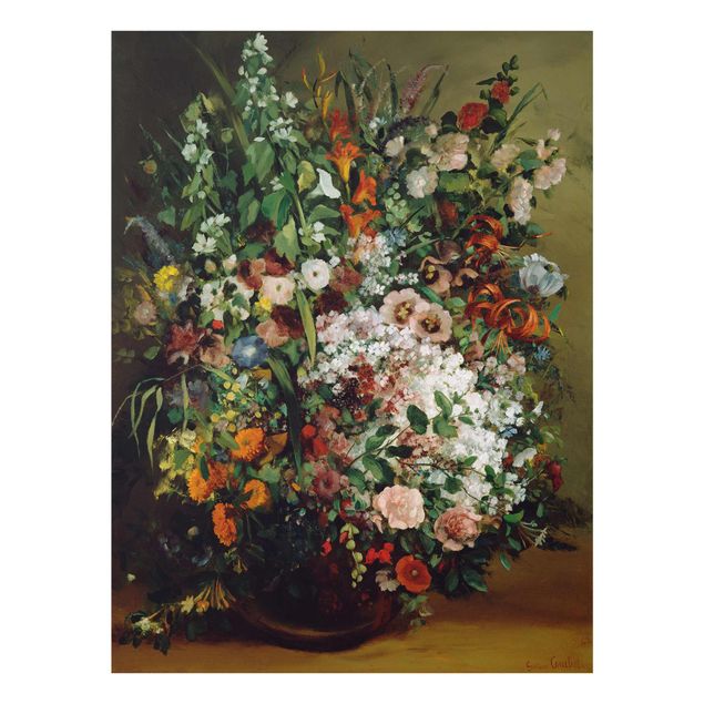 Wanddeko Flur Gustave Courbet - Blumenstrauß in Vase