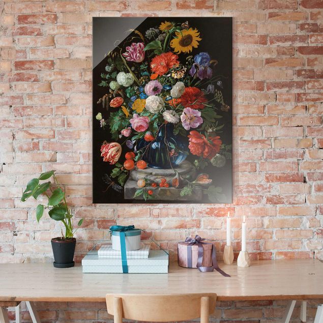 Wanddeko bunt Jan Davidsz de Heem - Glasvase mit Blumen