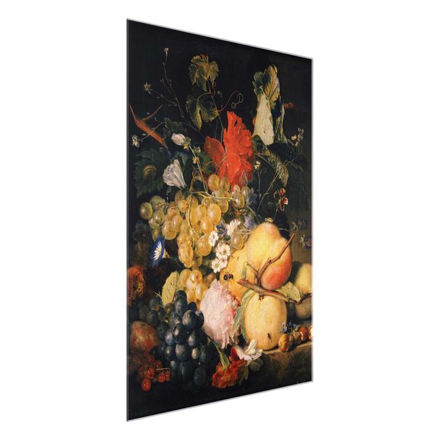 Wanddeko Büro Jan van Huysum - Früchte Blumen und Insekten