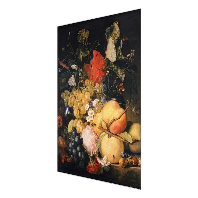 Wanddeko Kunst Jan van Huysum - Früchte Blumen und Insekten