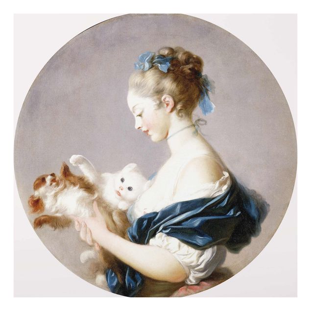 Wanddeko Büro Jean Honoré Fragonard - Mädchen mit Hund