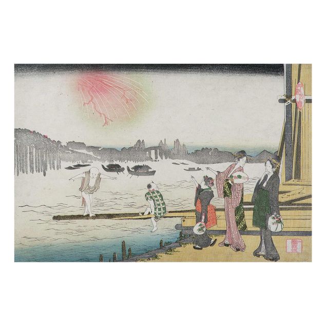 Wanddeko Büro Katsushika Hokusai - Ein kühler Abend in Ryogoku