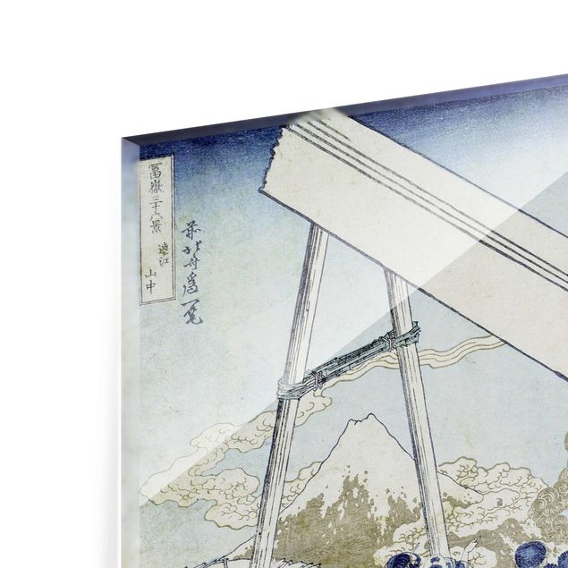 Glasbild Berg Katsushika Hokusai - In den Totomi Bergen