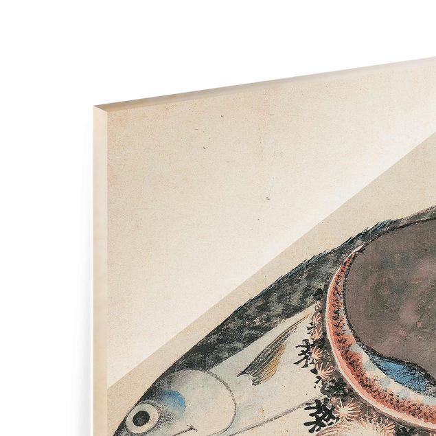 Wanddeko Treppenhaus Katsushika Hokusai - Makrele und Seemuscheln