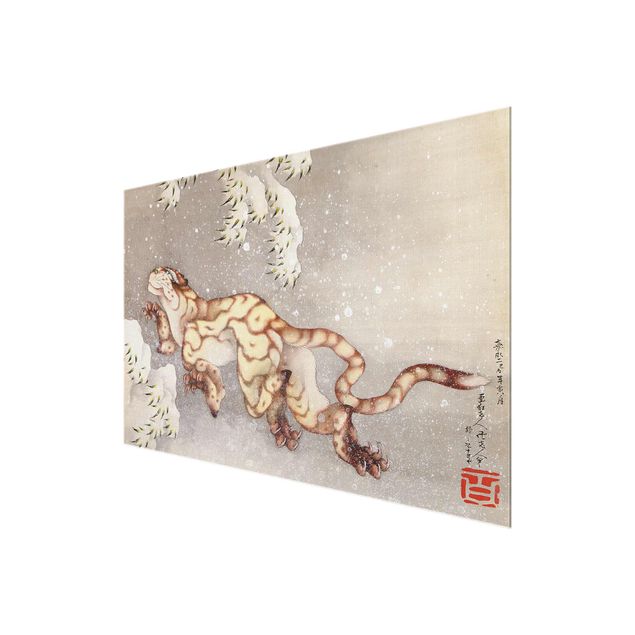 Kunststile Katsushika Hokusai - Tiger in Schneesturm