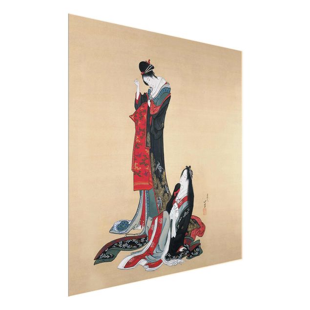 Wanddeko Esszimmer Katsushika Hokusai - Zwei Kurtisanen