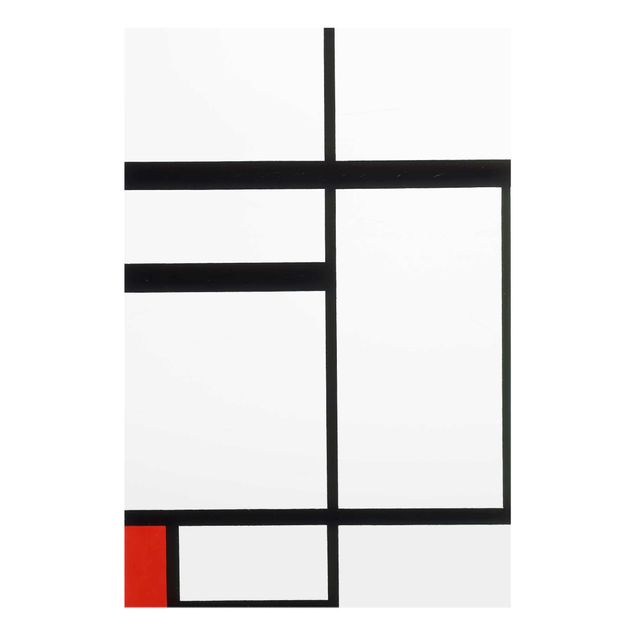 Wanddeko Flur Piet Mondrian - Komposition Rot Schwarz Weiß
