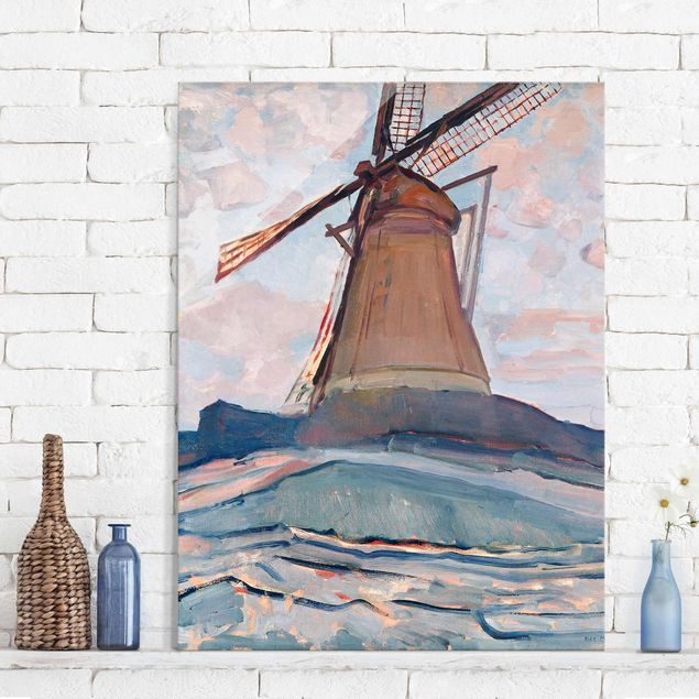 Wanddeko blau Piet Mondrian - Windmühle