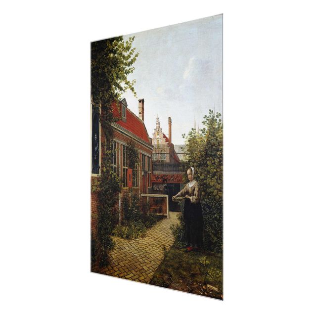 Wanddeko Treppenhaus Pieter de Hooch - Frau mit Bohnenkorb
