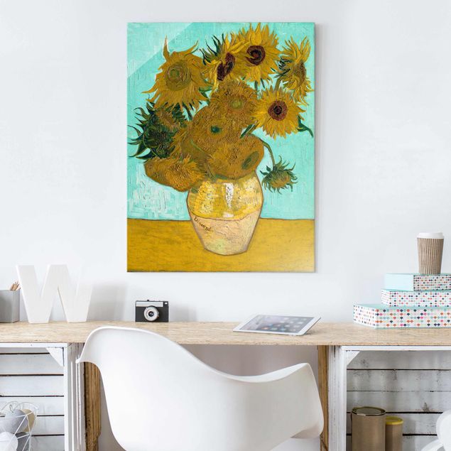 Wanddeko gelb Vincent van Gogh - Vase mit Sonnenblumen