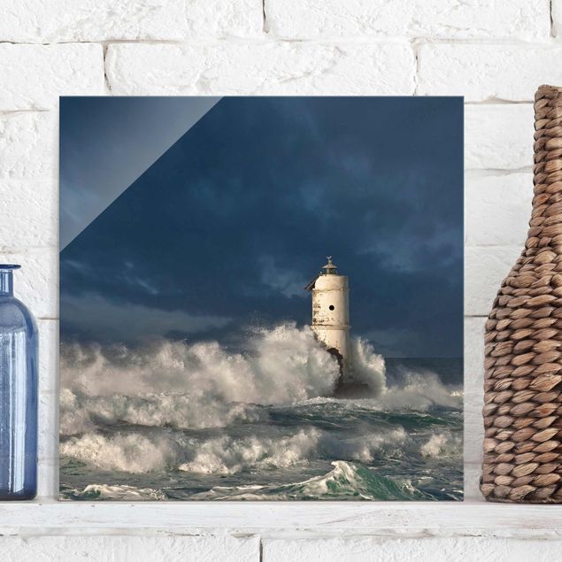 Wanddeko blau Leuchtturm auf Sardinien