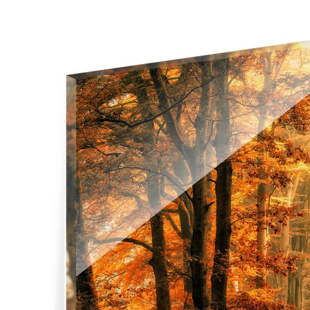 Wanddeko über Sofa Märchenwald im Herbst