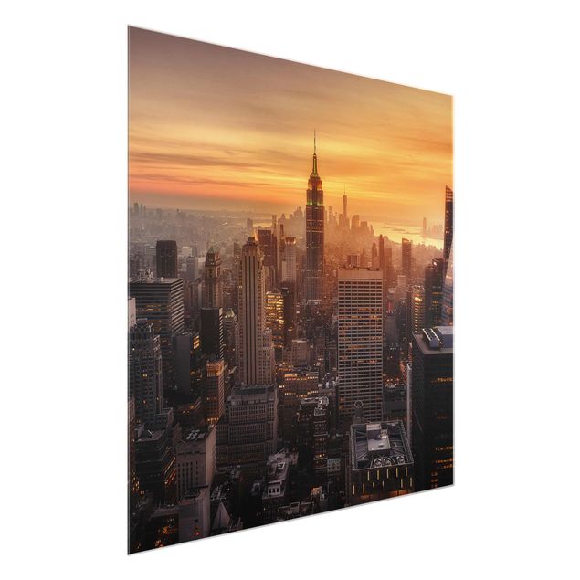Wanddeko Wohnzimmer Manhattan Skyline Abendstimmung