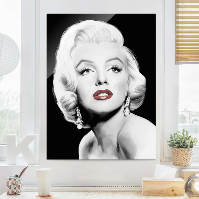 Wanddeko Flur Marilyn mit Ohrschmuck