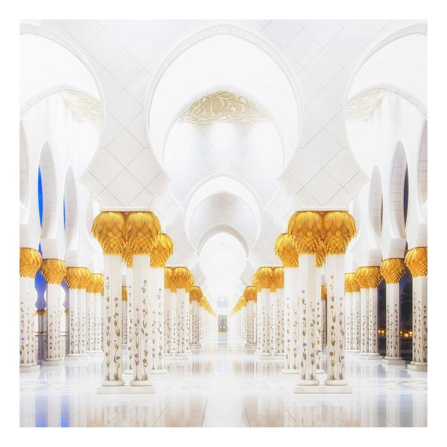 Wanddeko Treppenhaus Moschee in Gold