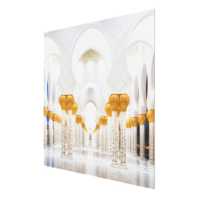 Wanddeko über Sofa Moschee in Gold