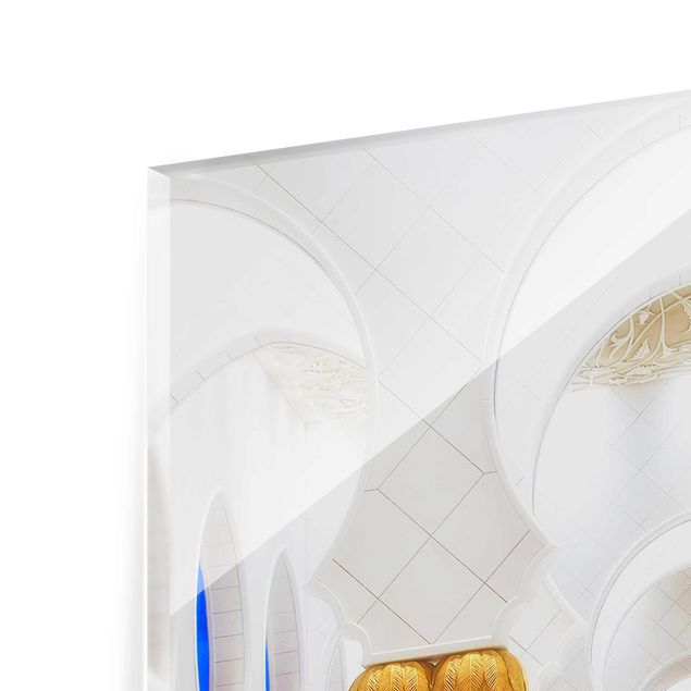 Wanddeko über Bett Moschee in Gold