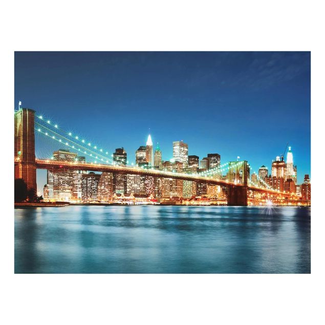Wanddeko Flur Nighttime Manhattan Bridge