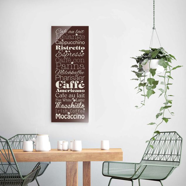 Wanddeko Büro Kaffeespezialitäten Braun