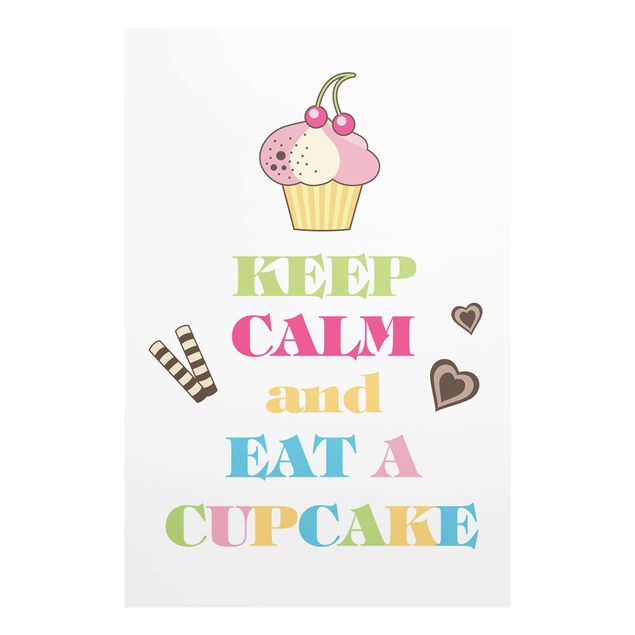 Wandbilder Sprüche Keep Calm And Eat A Cupcake Bunt