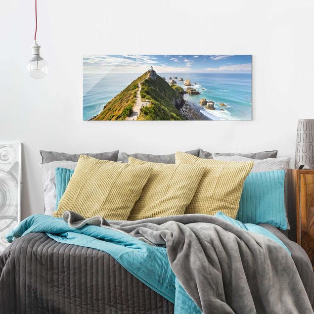 Wanddeko Schlafzimmer Nugget Point Leuchtturm und Meer Neuseeland