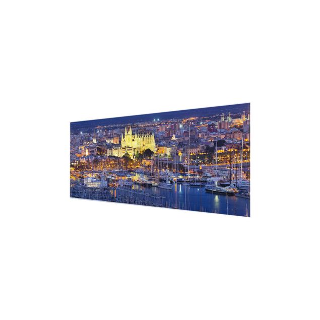 Wanddeko über Sofa Palma de Mallorca City Skyline und Hafen